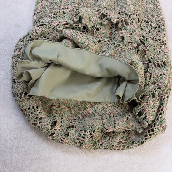 Vintage Kroshetta by Papillion Green & Pink Lined Maxi Dress Size XS Bnfts Chrty - Picture 8 of 10